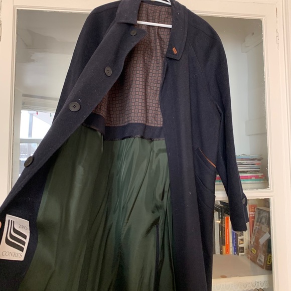 Navy wool trench coat - Picture 4 of 5